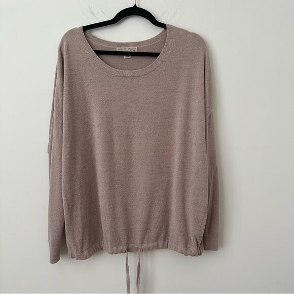 Barefoot Dreams Pink Tie Front Pullover Size Large - Picture 1 of 3
